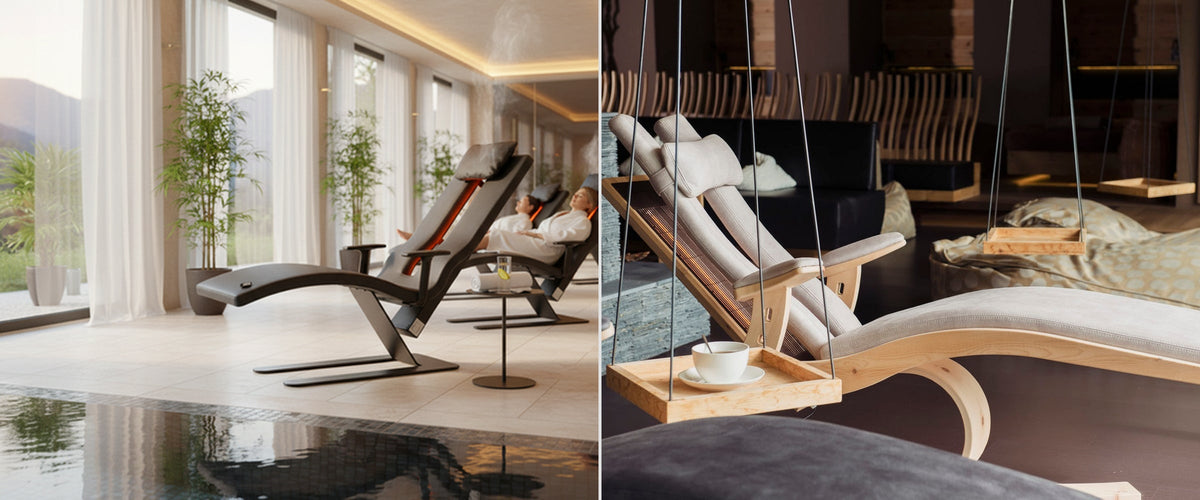 Lettini a infrarossi in legno per wellness e relax