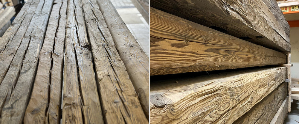 Travi in legno antico per progetti di architettura e arredamento d’interni