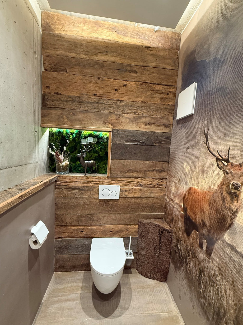 Reclaimed oak board with aged hand-hewn texture