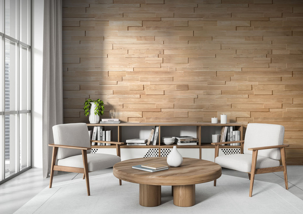 Oak wall panels for wall or ceiling cladding