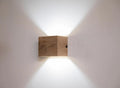 Brushed oak wood wall light with warm white LED