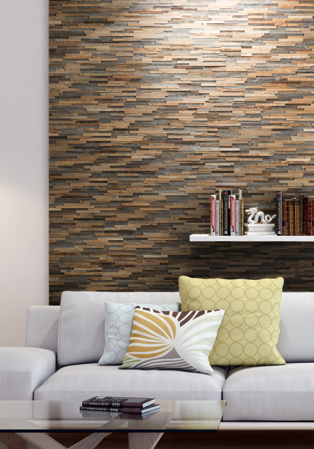 Kitzbühel S reclaimed wood wall panels in a rustic interior