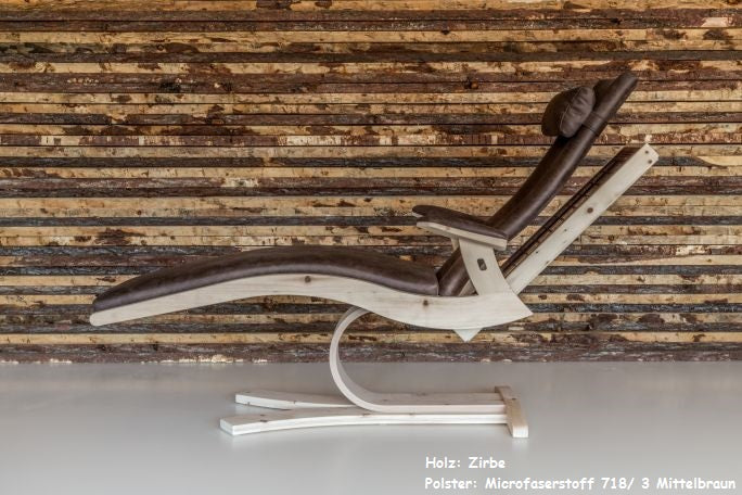 Wooden infrared lounger material and colour detail