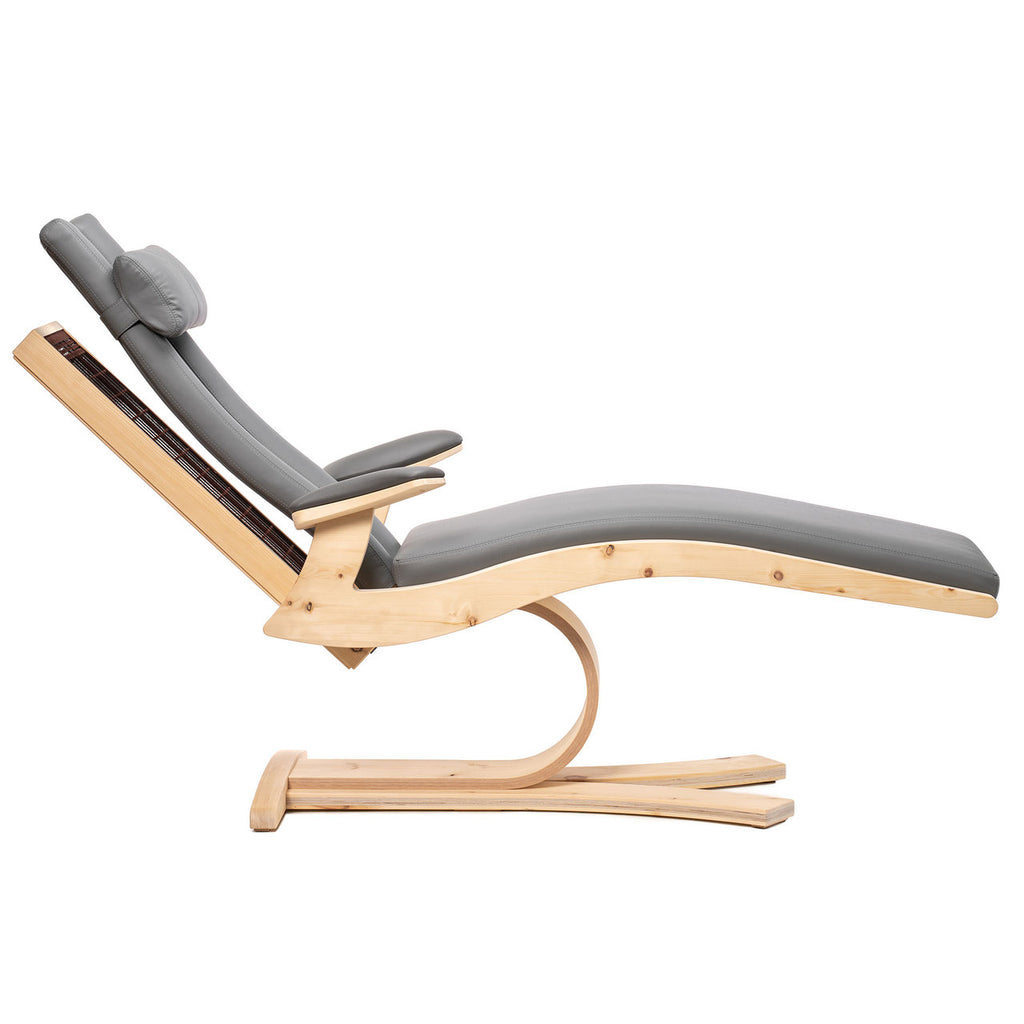 Wooden infrared lounger with full-spectrum infrared heater