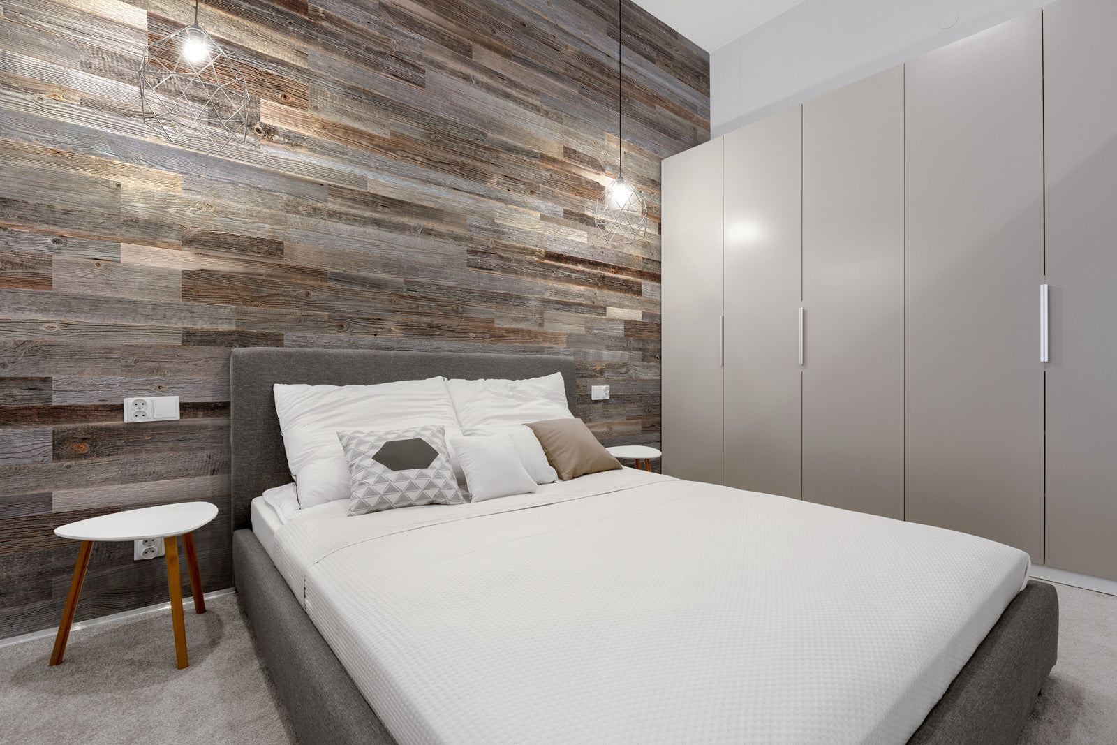 Vario Grey reclaimed wood feature wall with varied natural texture