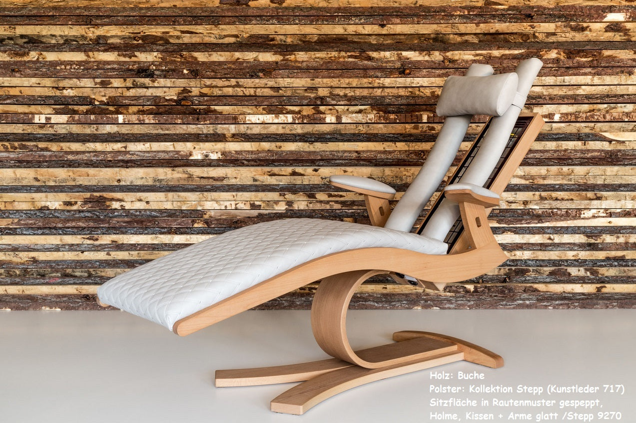 Infrared lounger in premium natural wood finish