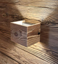 Sunburnt reclaimed wood wall light with rustic aged surface