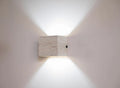 White glazed reclaimed wood wall light with warm white LED