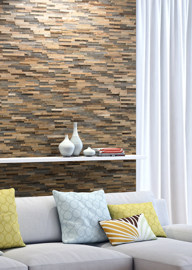 Decorative reclaimed wood wall cladding with Kitzbühel S panels