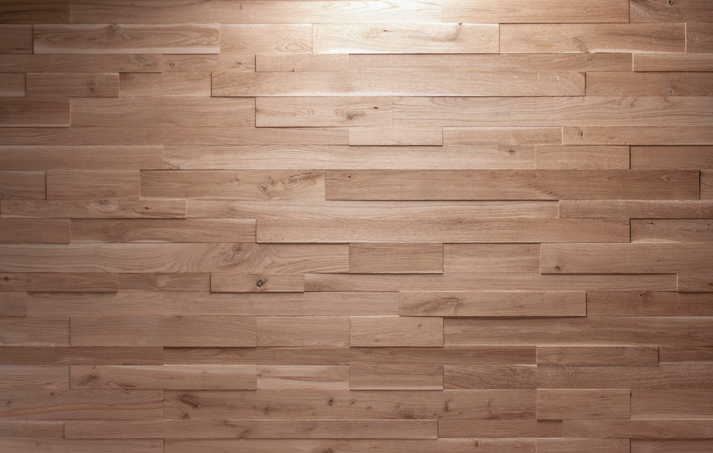 Oaky solid oak 3D wall panels with brushed natural surface