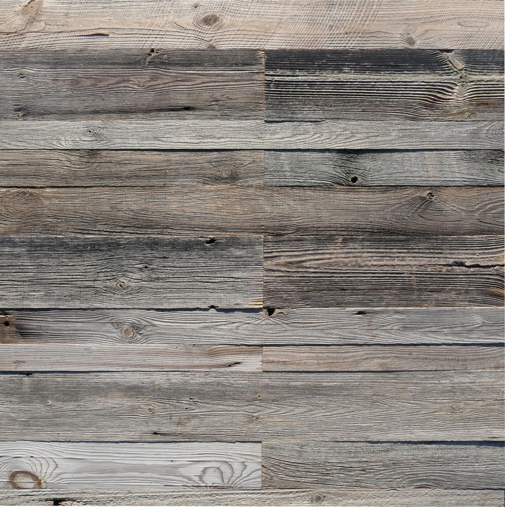Vario Grey reclaimed wood wall panels with naturally weathered grey tones
