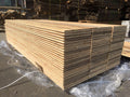 Sunburnt brown reclaimed wood three-layer tongue and groove panel for rustic wall cladding