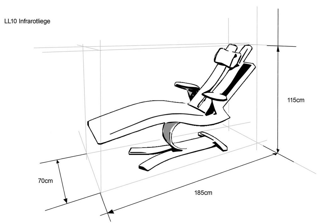 Full-spectrum infrared lounger with wooden curved base