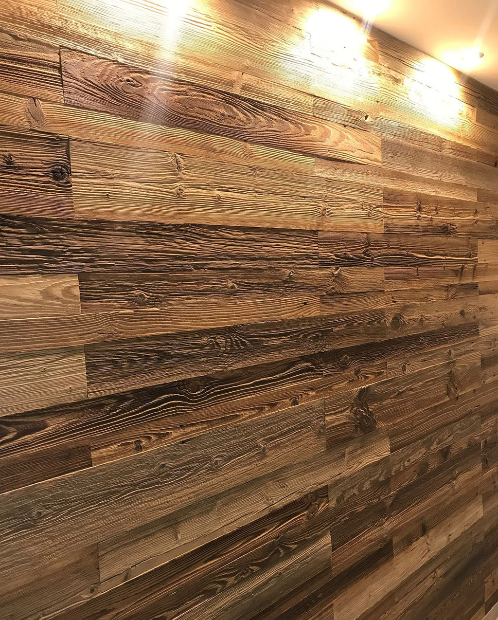Vario Brown reclaimed wood wall panels with naturally aged brown surface