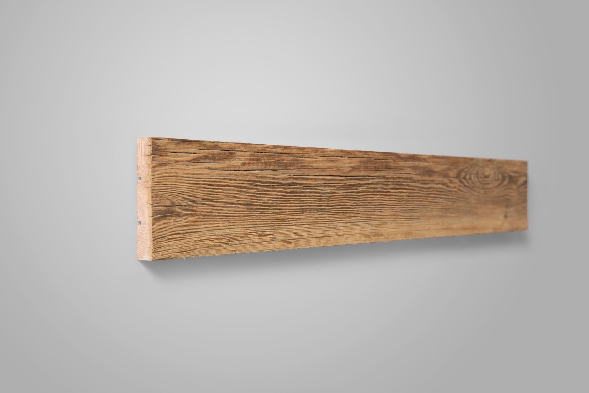 Natural reclaimed fir and pine wall panels with aged character