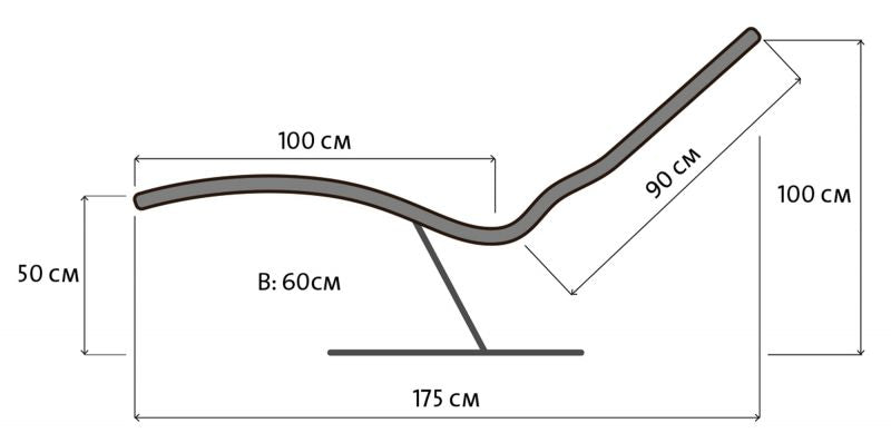 Grenada metal infrared lounger dimensions