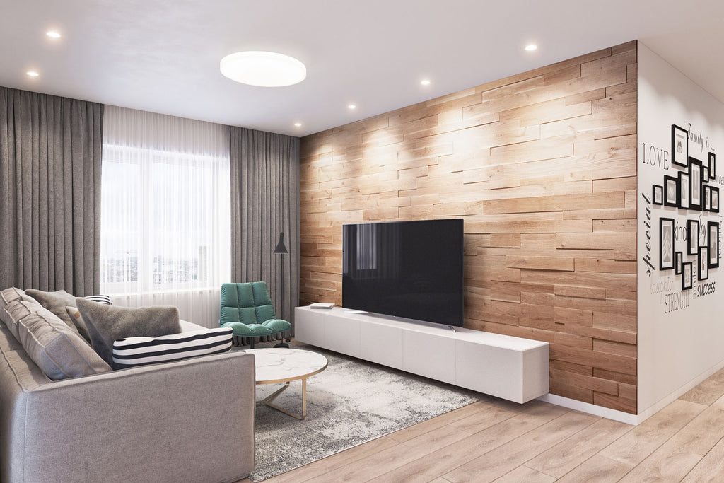 Installing Oaky oak wall panels with flexible mounting adhesive