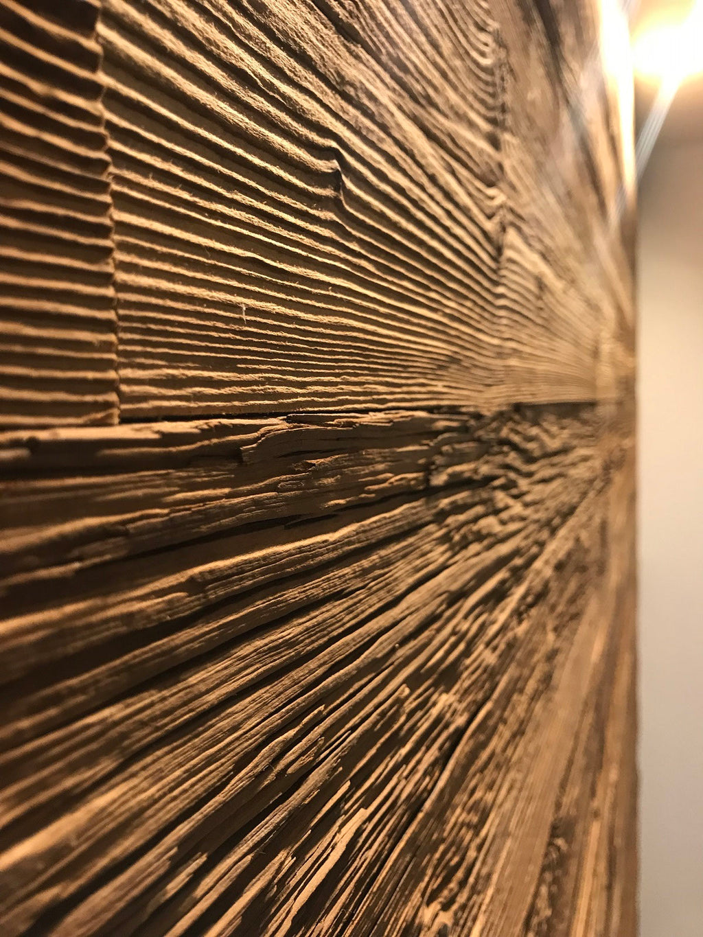 Close-up of Vario Brown reclaimed wood with natural grain and aged texture