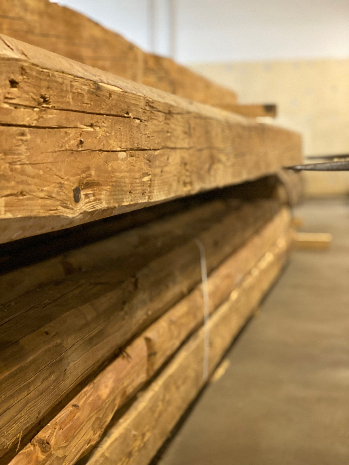 Rustic reclaimed wood beams for interior design and decorative ceiling structures